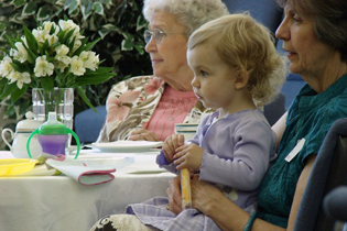 Women and girls of many ages enjoy a lovely tea party hosted by BRCC, held in honor of Mother's Day.