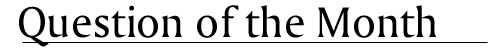 Question of the Month Banner
