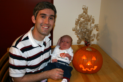 Katie and Daddy with the pumpkin