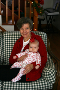 Katie and Grandma on Christmas Morning