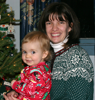 Katie and Mommy on Christmas