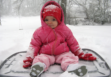 Katie in a snowstorm