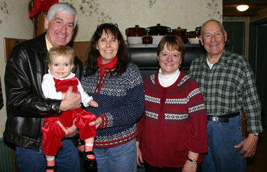 Katie and her grandparents and great-grandparents